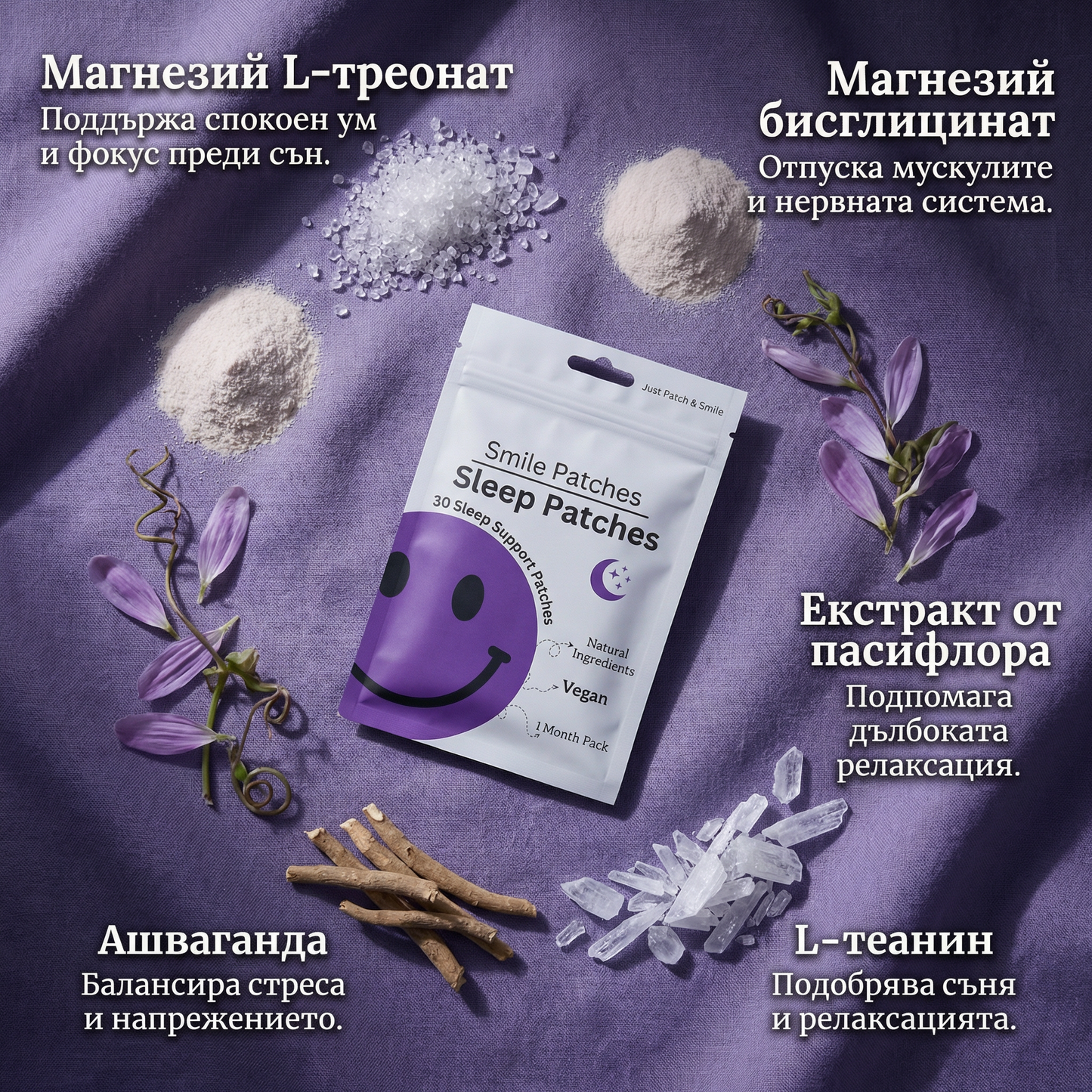 Smile Patches Лепенки за сън - Магнезий
